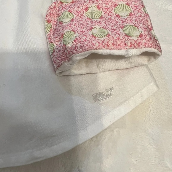 Vineyard Vines Tailored White Button Down Size 0 Seashell Detailed Cuffs - Picture 3 of 8